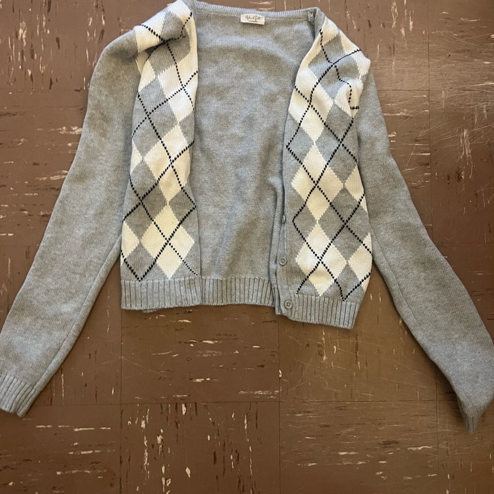 Gray Argyle Women's Sweater